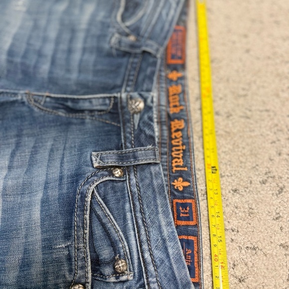 Rock Revival Distressed Indigo Wide Leg Jeans - Picture 5 of 13